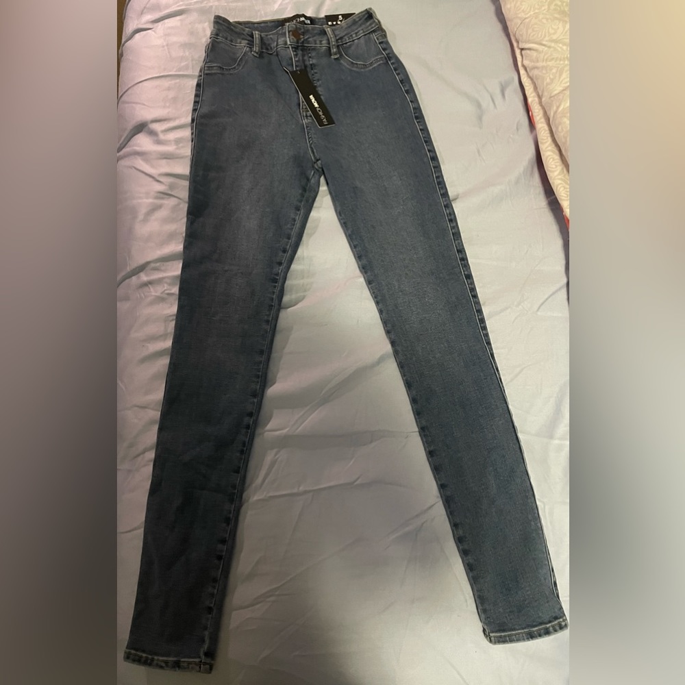 luxe high waist skinny jeans
medium blue wash size 5/small